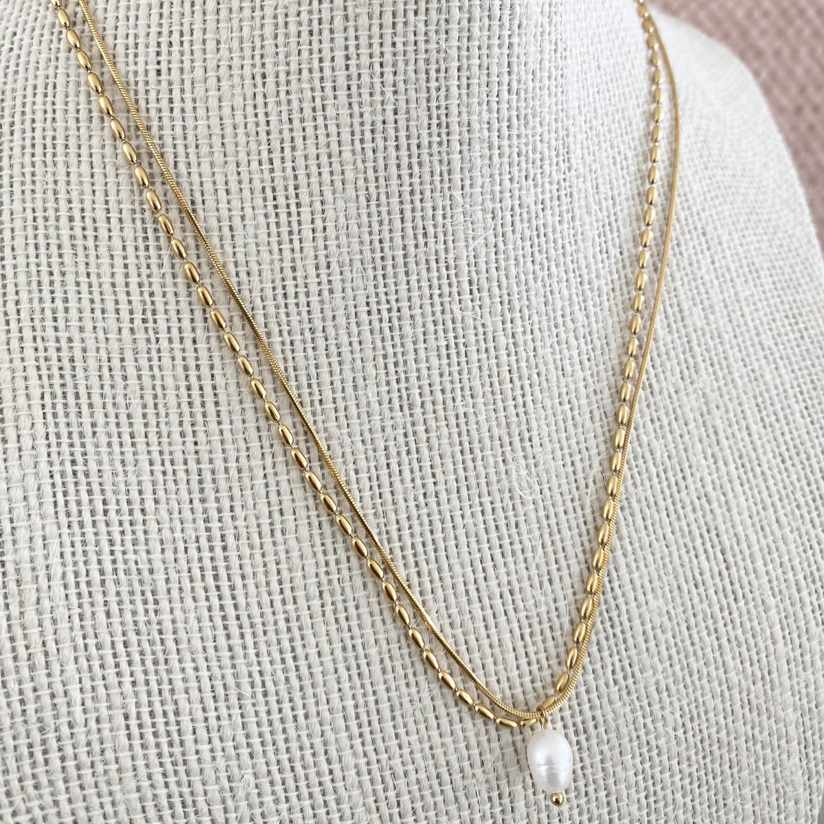 Cece Gold Pearl Necklace