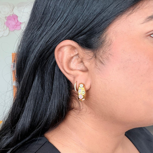 Kavi Gold Stone Hoop