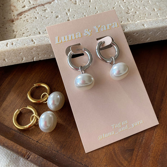 Nara Gold Pearl Earring