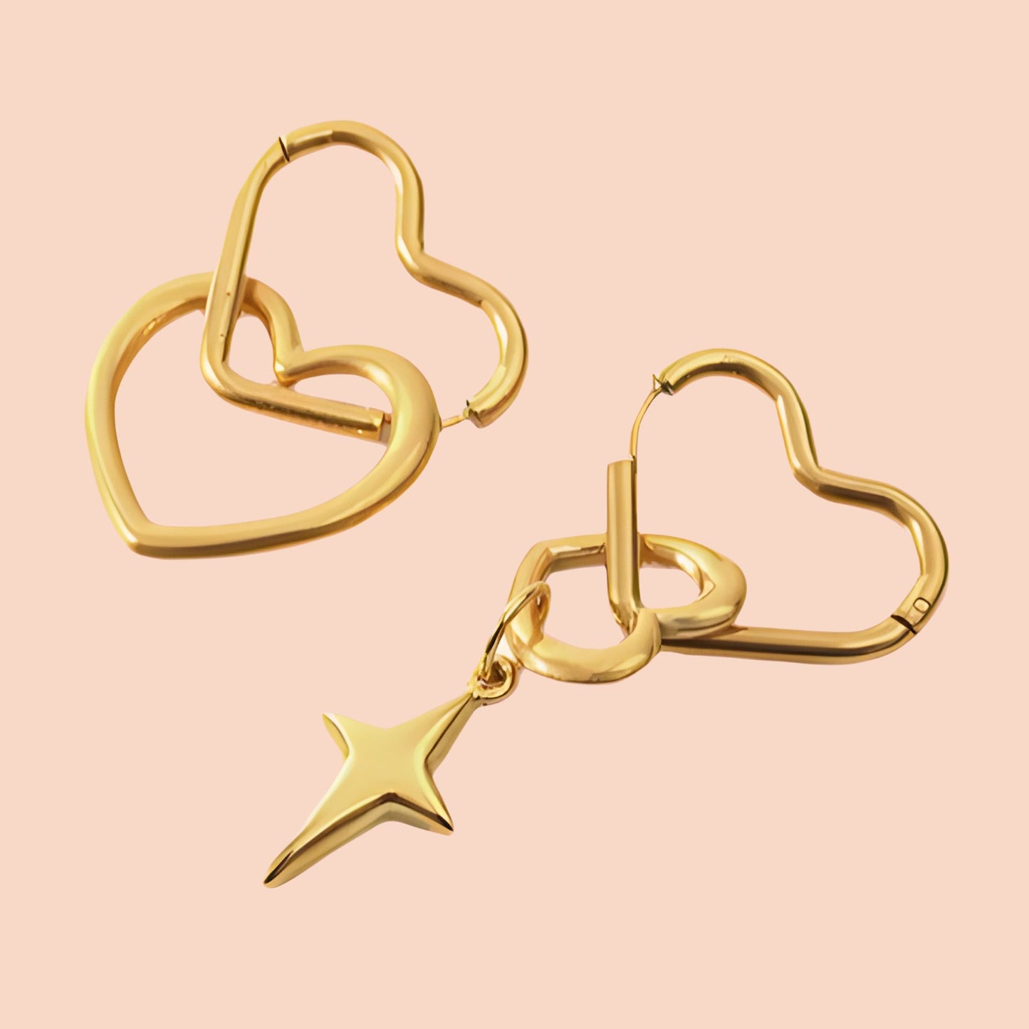 Rachel Gold Heart Dangle Earring