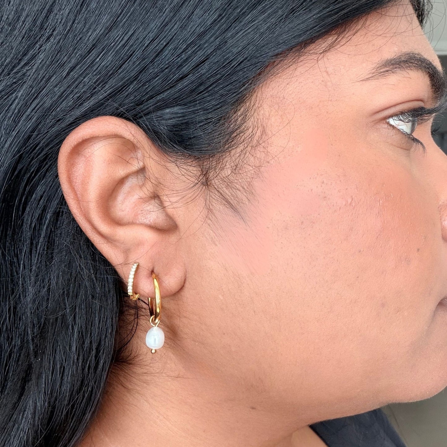 Sydney Pearl Drop Hoop