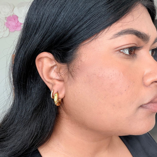 Veda Gold Stone Hoop