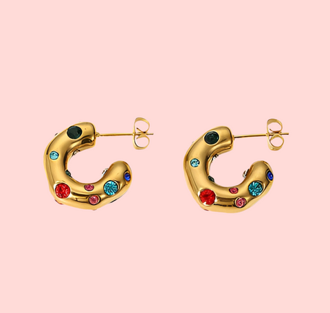 Rani Multi Colour Hoop Earring