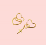 Rachel Gold Heart Dangle Earring