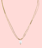 Cece Gold Pearl Necklace