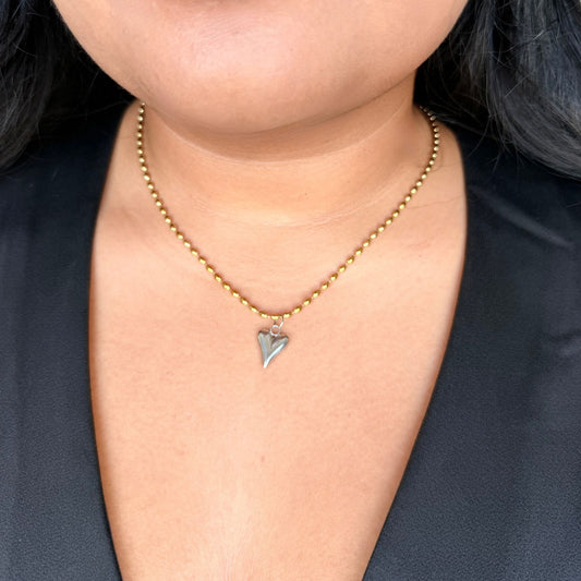 Adele Mixed Metal Heart Necklace