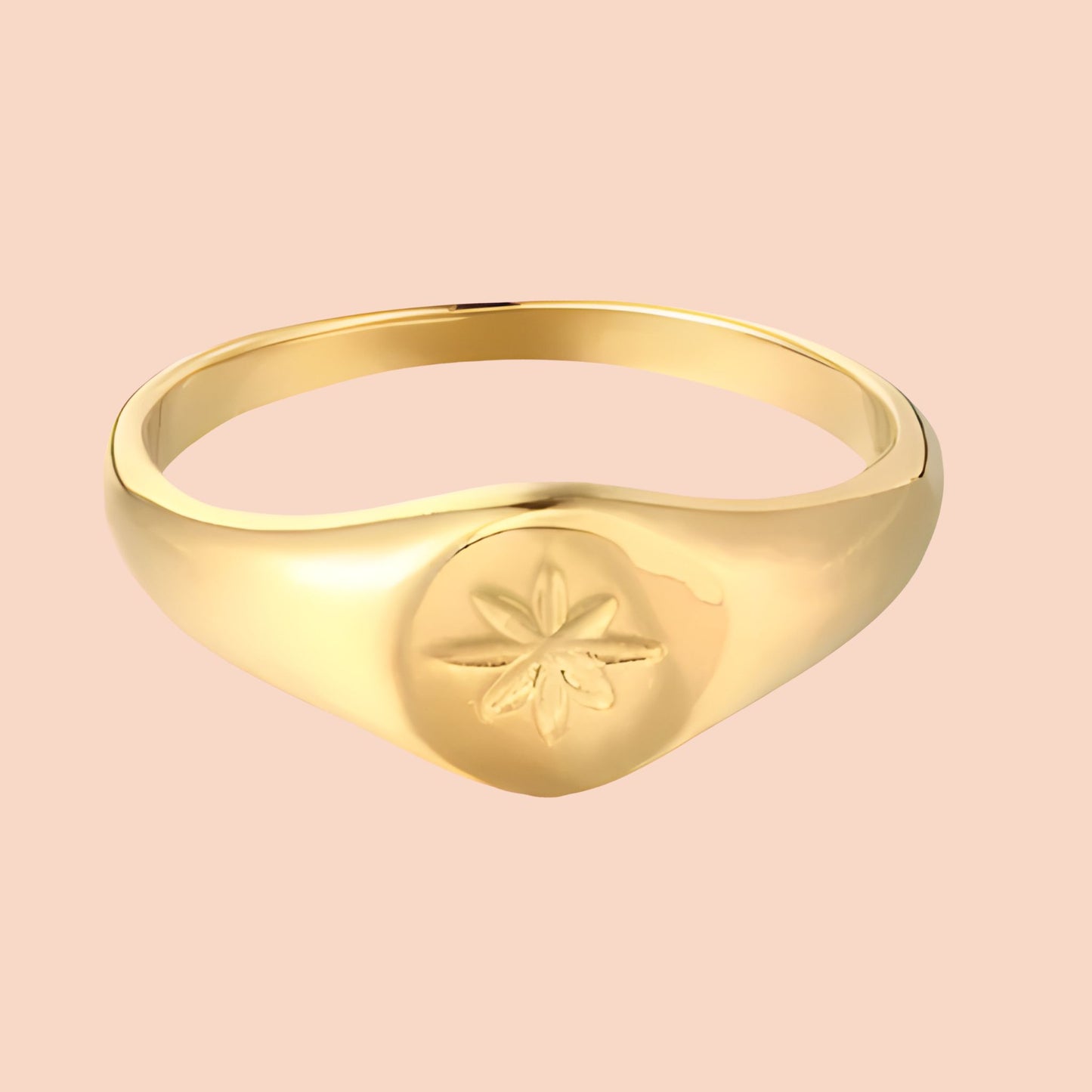 Beth Star Signet Gold Ring