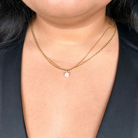 Cece Gold Pearl Necklace