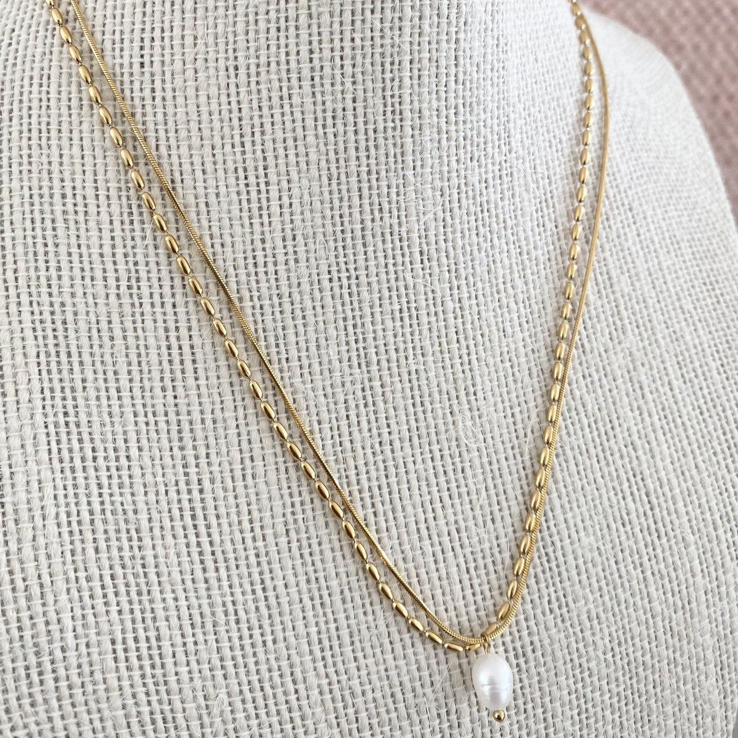 Cece Gold Pearl Necklace