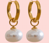 Nara Gold Pearl Earring