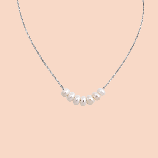 Kali Silver Pearl Necklace