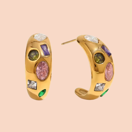 Kavi Gold Stone Hoop