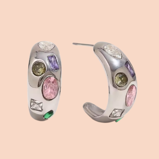 Kavi Silver stone Hoop