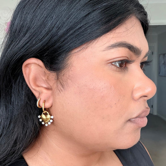Lo Heart Pearl Earring