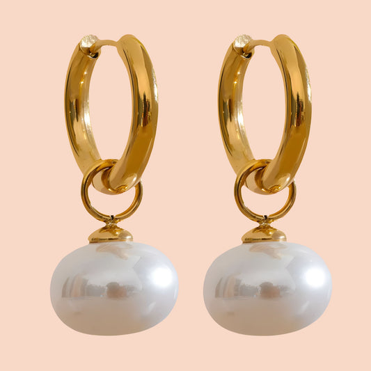 Nara Gold Pearl Earring