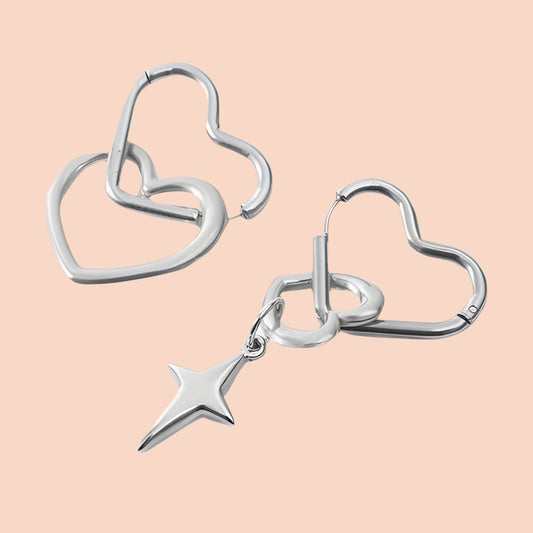 Rachel Silver Heart Dangle Earring