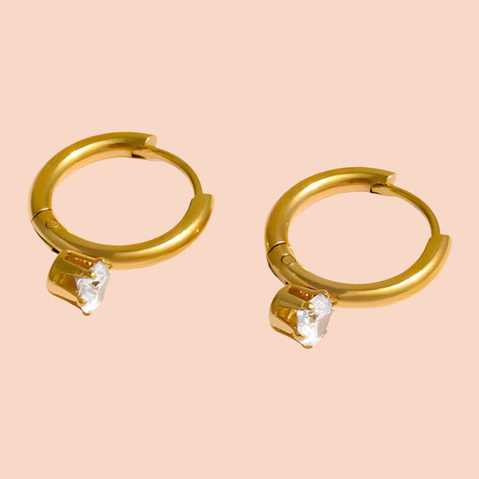Raye Gold Zirconium Huggie