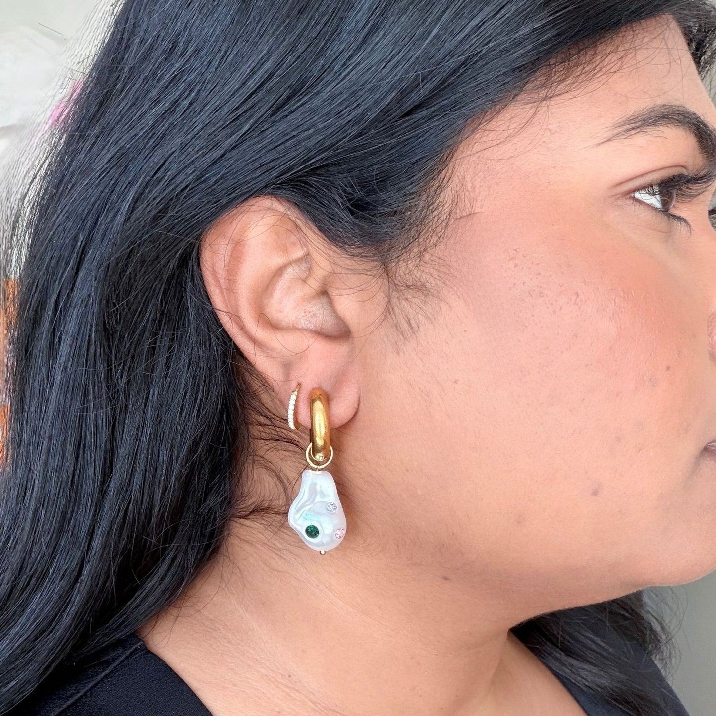 Ria Faux Pearl Drop Earring