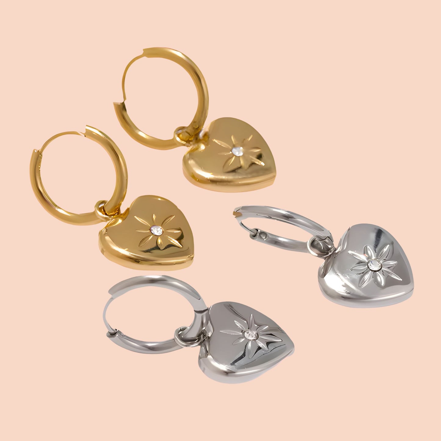 Sophie Gold Heart Earrings