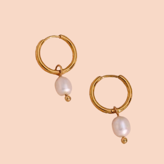 Sydney Pearl Drop Hoop