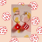 DICE EARRING RED
