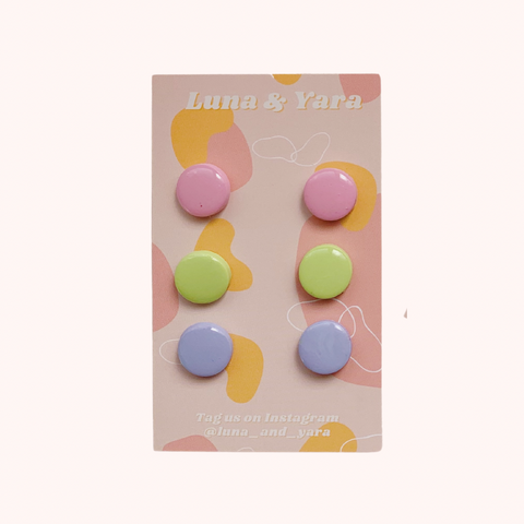 BUTTONS STUD PACK Pastel